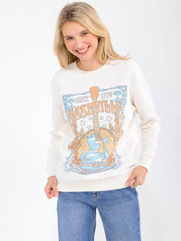 WOMEN'S LONG SLEEVE GRAPHIC PULLOVER SWEATER