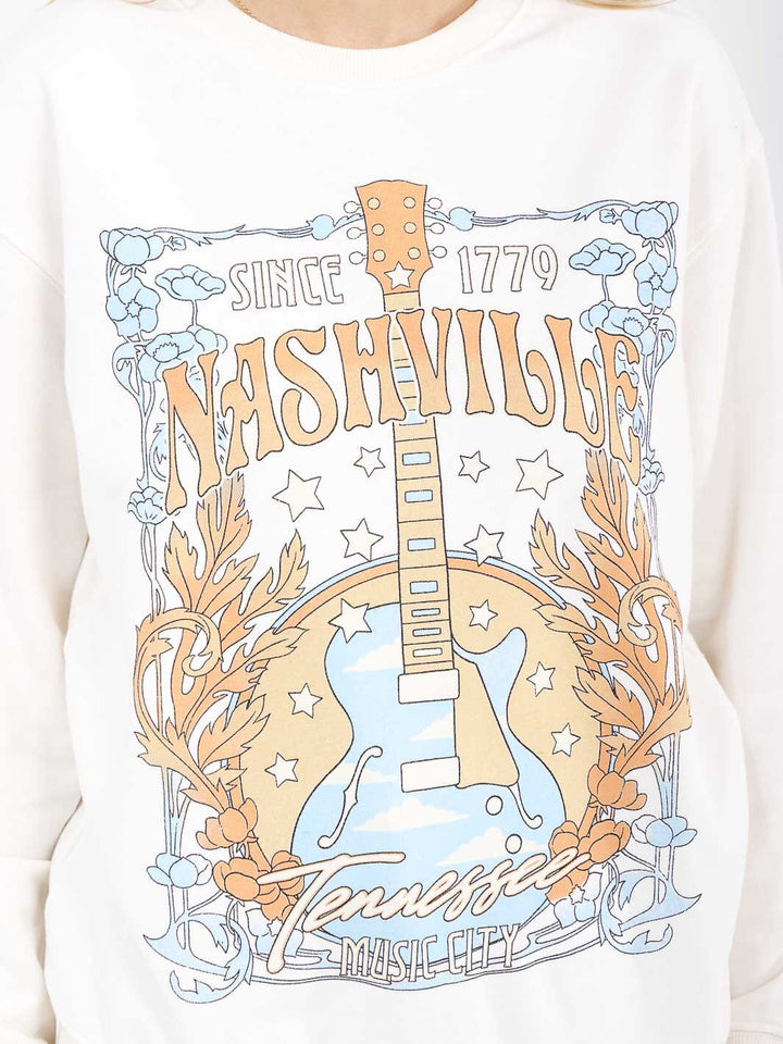 WOMEN'S LONG SLEEVE GRAPHIC PULLOVER SWEATER