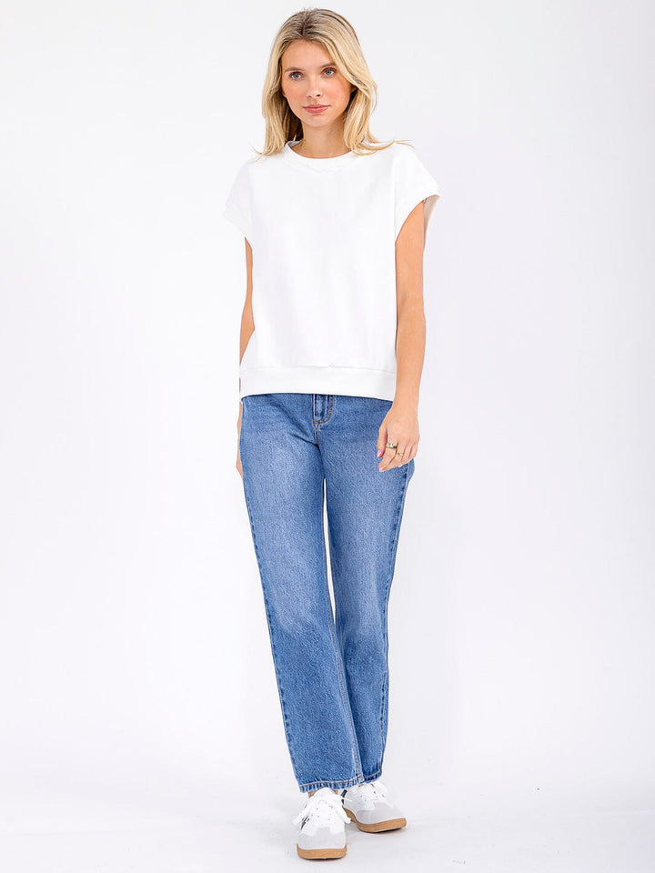 WOMEN'S SHORT SLEEVE SOLID BASIC TOP