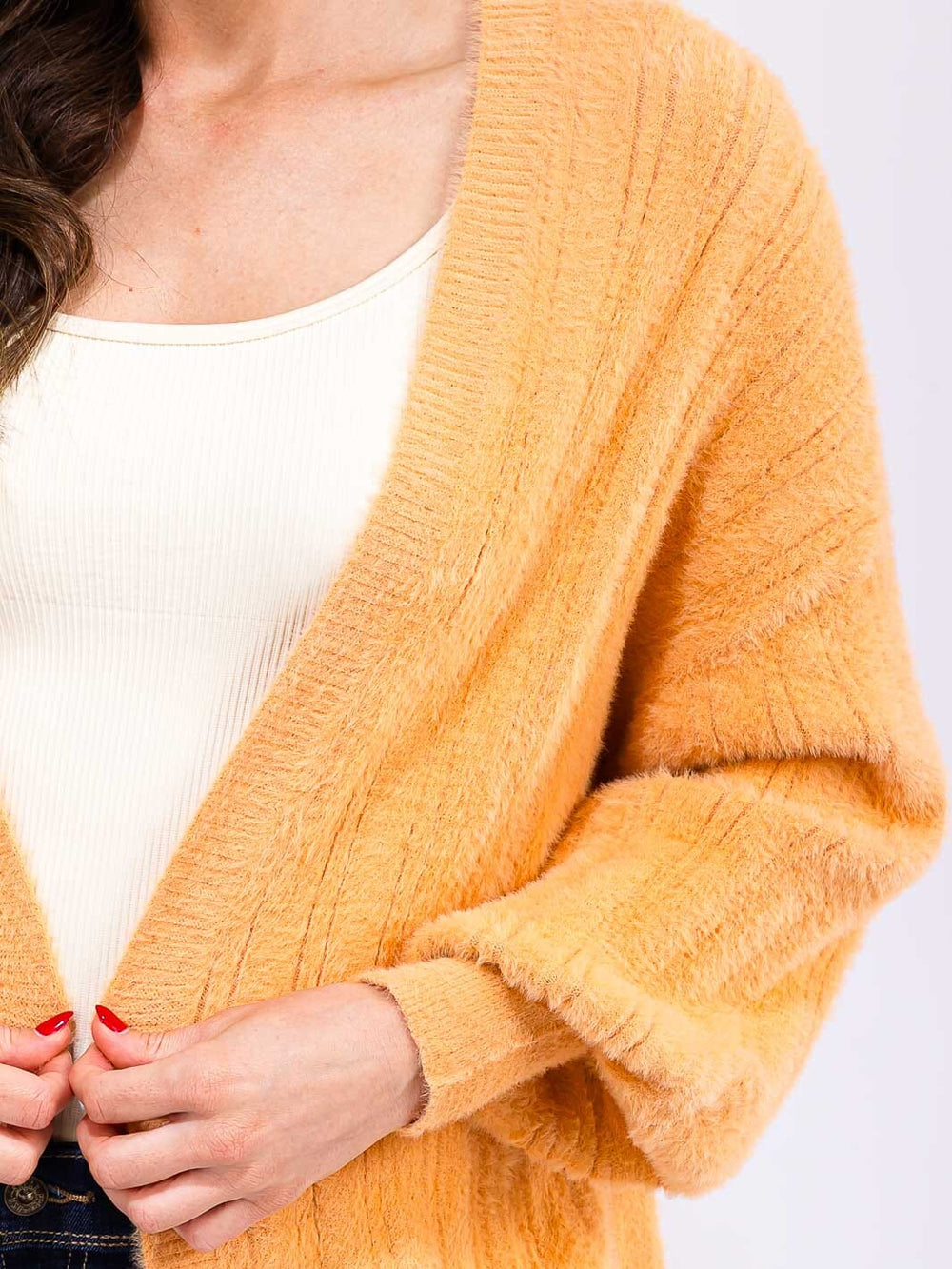 WOMEN'S LONG SLEEVE OPEN FRONT SELF TIE CARDIGAN