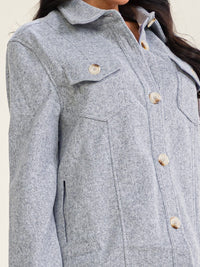 WOMEN'S LONG SLEEVE BUTTON UP FRONT POCKETS JACKET