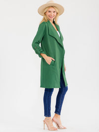 WOMEN'S LONG SLEEVE OPEN FRONT POCKETS CARDIGAN
