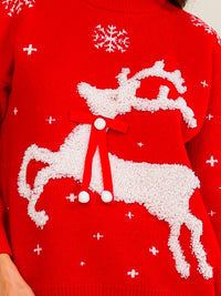 WOMEN'S LONG SLEEVE HOLIDAY GRAPHIC PULLOVER SWEATER