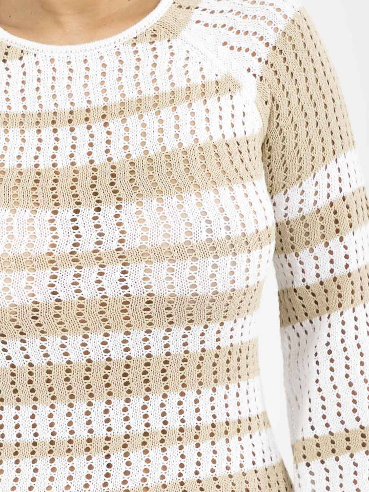 WOMEN'S LONG BELL SLEEVE OPEN BACK KNIT BODYCON MIDI DRESS