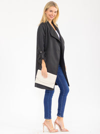 WOMEN'S LONG SLEEVE OPEN FRONT POCKETS CARDIGAN