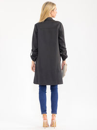 WOMEN'S LONG SLEEVE OPEN FRONT POCKETS CARDIGAN