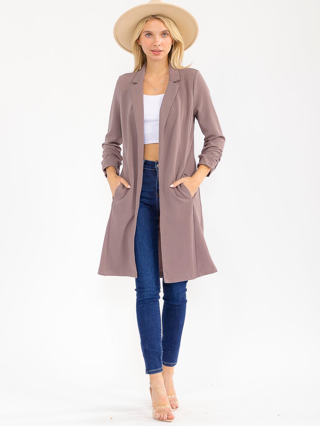WOMEN'S LONG SLEEVE OPEN FRONT POCKETS CARDIGAN (Copy)