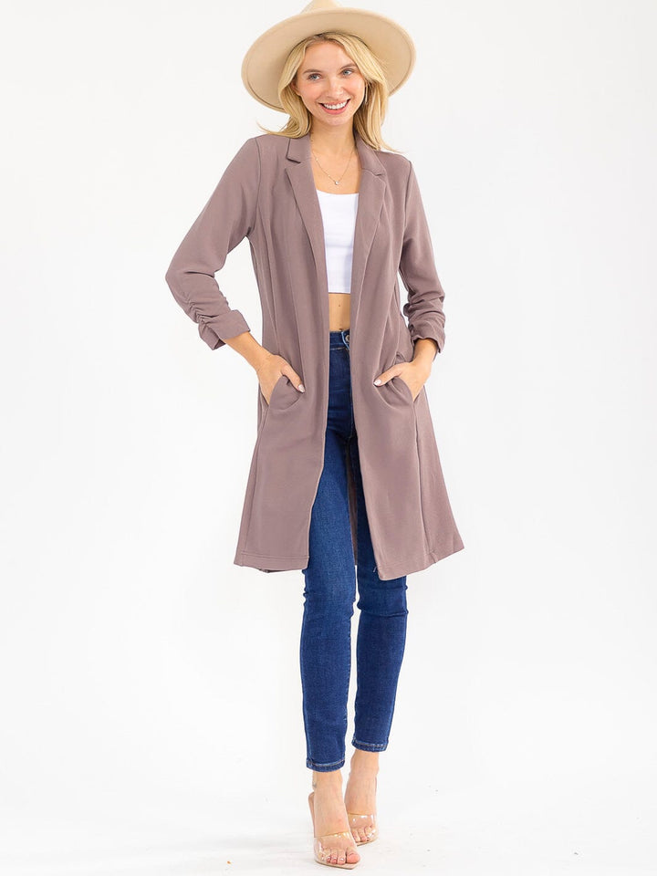 WOMEN'S LONG SLEEVE OPEN FRONT POCKETS CARDIGAN (Copy)