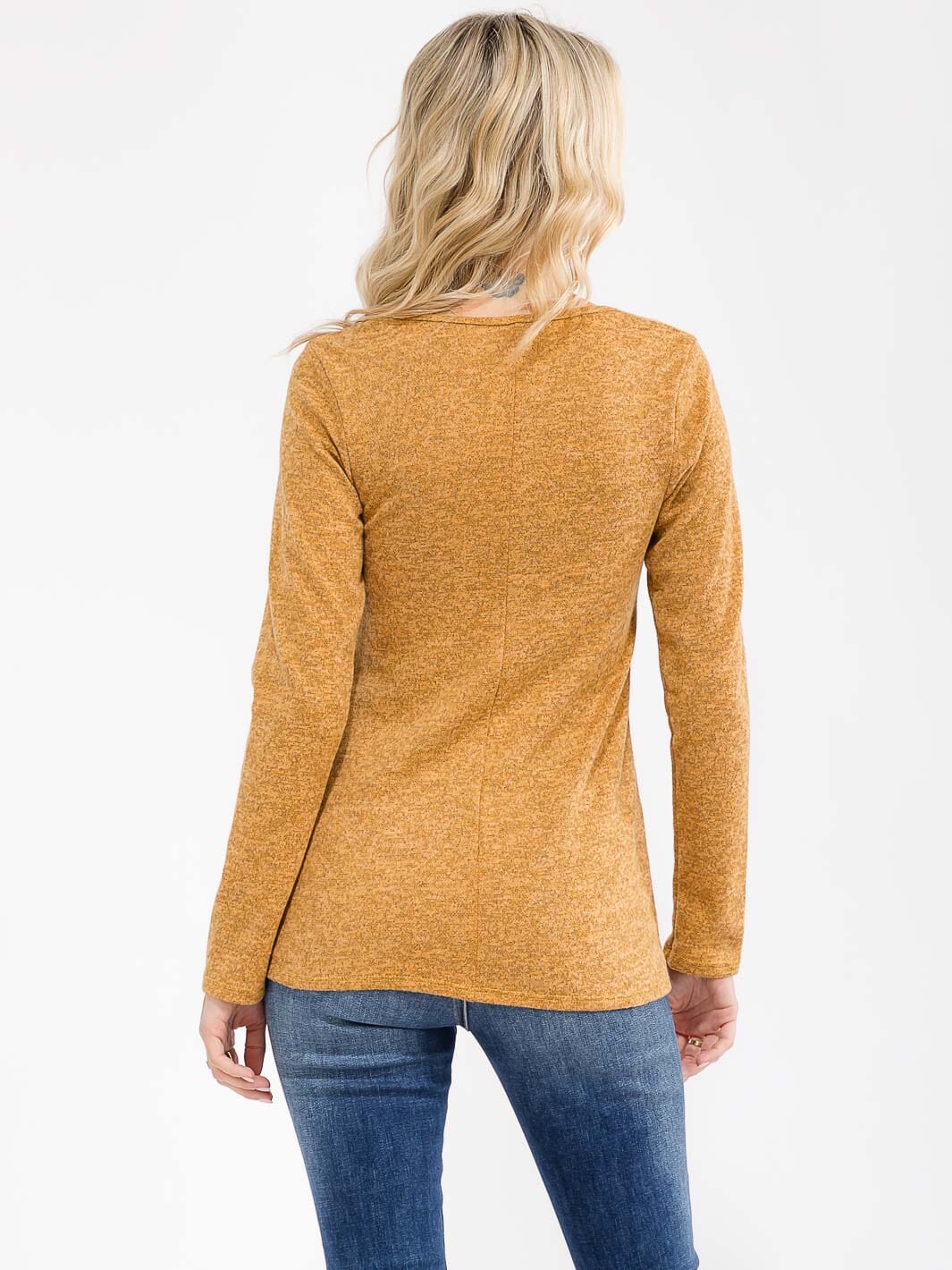 WOMEN'S LONG SLEEVE FRONT ZIPPER DETAILED TOP