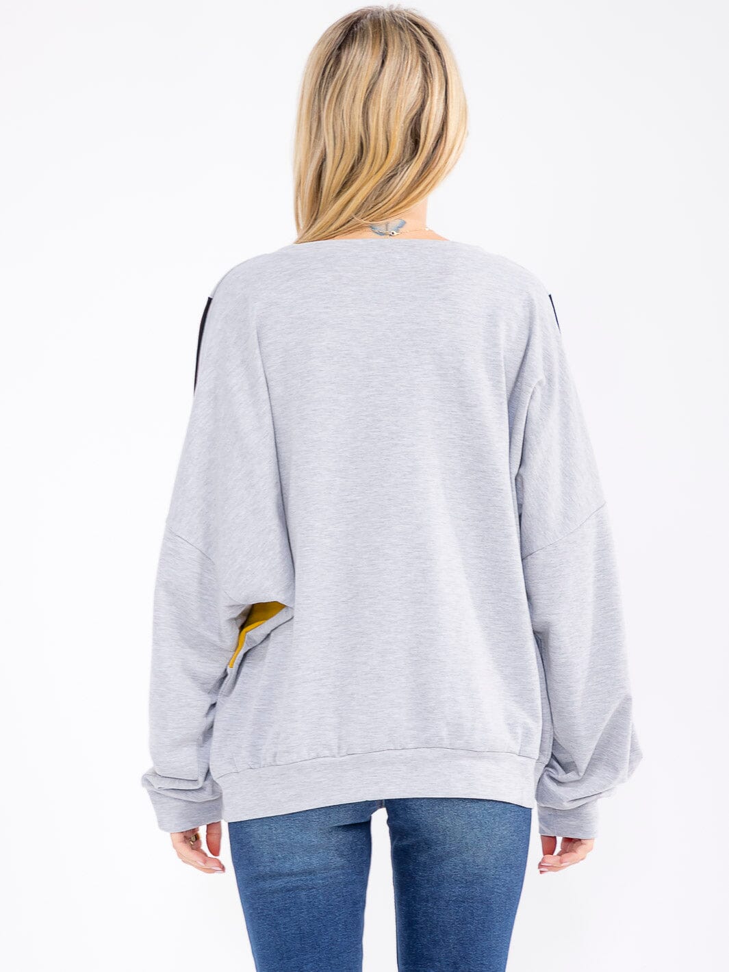 WOMEN'S LONG SLEEVE COLORBLOCK PULLOVER SWEATER