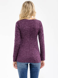 WOMEN'S LONG SLEEVE FRONT ZIPPER DETAILED TOP
