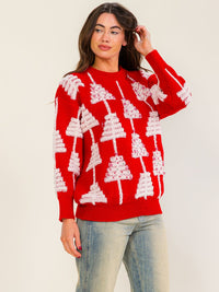 WOMEN'S LONG SLEEVE HOLIDAY GRAPHIC PULLOVER SWEATER