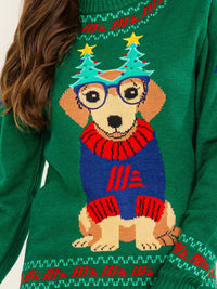 WOMEN'S LONG SLEEVE GRAPHIC HOLIDAY PULLOVER SWEATER