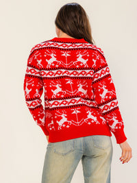 WOMEN'S LONG SLEEVE HOLIDAY GRAPHIC PULLOVER SWEATER