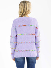 WOMEN'S LONG SLEEVE KNIT DETAILED PULLOVER SWEATER