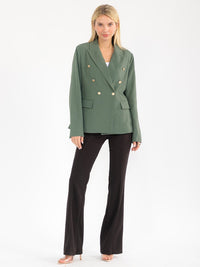 WOMEN'S LONG SLEEVE BUTTON CLOSURE FRONT POCKETS BLAZER