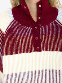 WOMEN'S LONG SLEEVE TURTLE NECK KNIT COLORBLOCK PULLOVER SWEATER