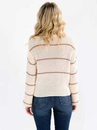WOMEN'S LONG SLEEVE BUTTON UP FRONT POCKETS KNIT SWEATER