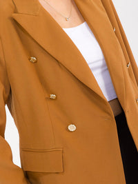 WOMEN'S LONG SLEEVE BUTTON CLOSURE FRONT POCKETS BLAZER