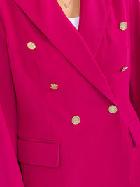 WOMEN'S LONG SLEEVE BUTTON CLOSURE FRONT POCKETS BLAZER