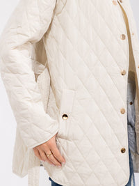 WOMEN'S LONG SLEEVE FRONT POCKETS BUTTON CLOSURE PADDED JACKET