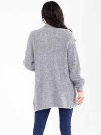 WOMEN'S LONG SLEEVE BUTTON CLOSURE FRONT POCKETS CARDIGAN