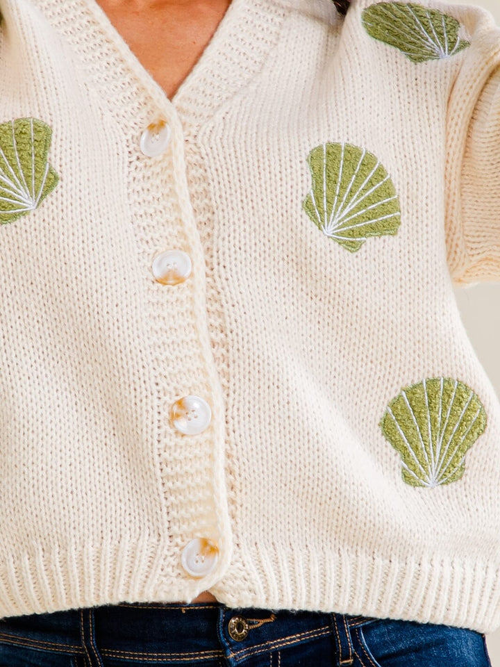 WOMEN'S LONG SLEEVE BUTTON UP KNIT SWEATER