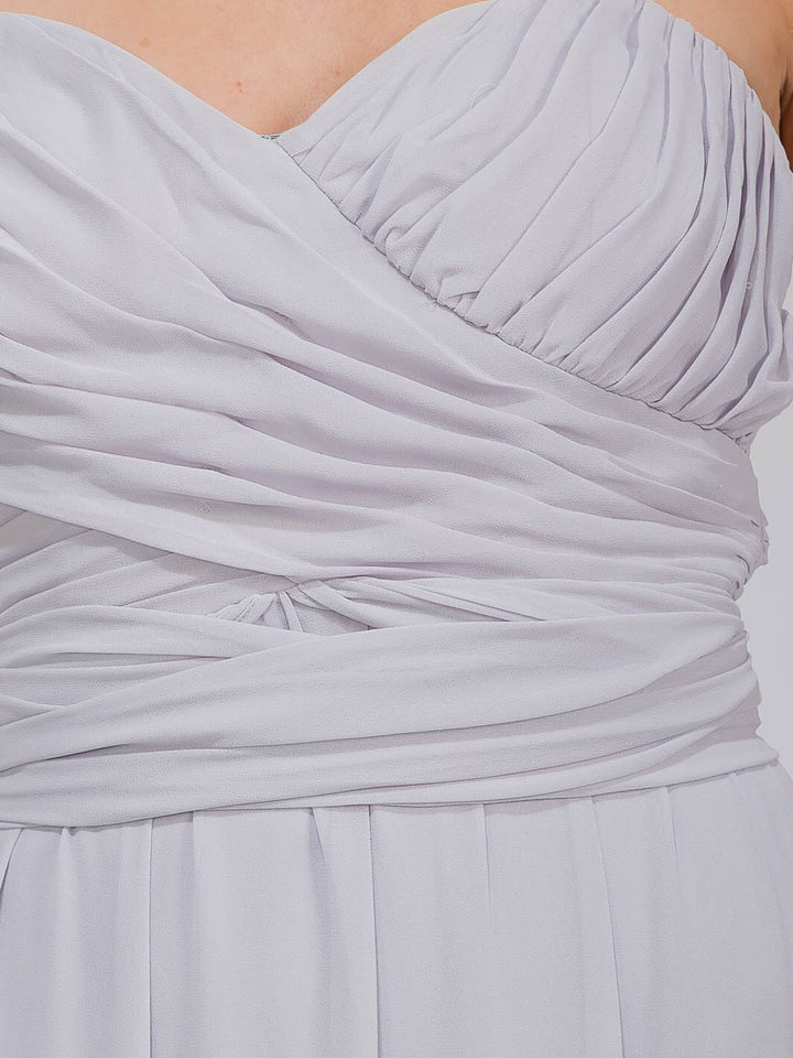 WOMEN'S SLEEVELESS V-NECK SELF TIE MAXI GOWN DRESS