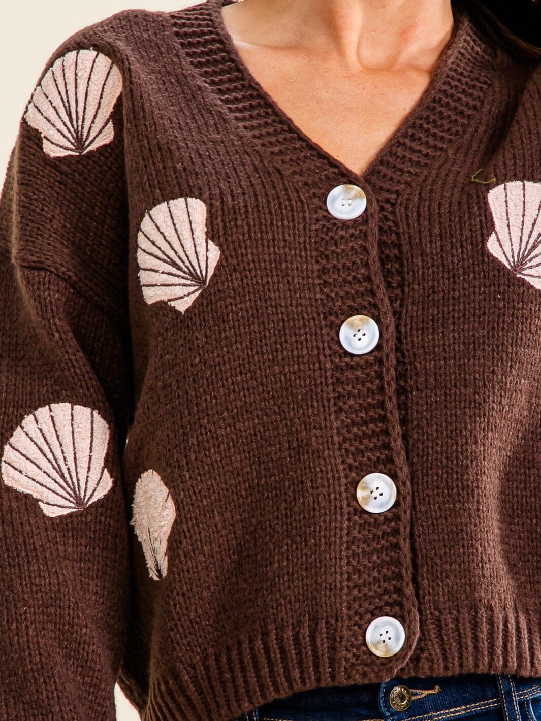 WOMEN'S LONG SLEEVE BUTTON UP KNIT SWEATER