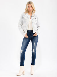 WOMEN'S LONG SLEEVE FRONT POCKETS BUTTON CLOSURE CORDUROY JACKET