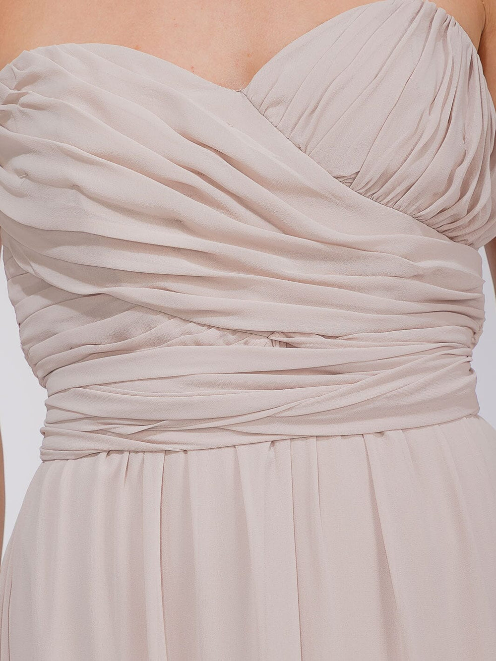 WOMEN'S SLEEVELESS V-NECK SELF TIE MAXI GOWN DRESS