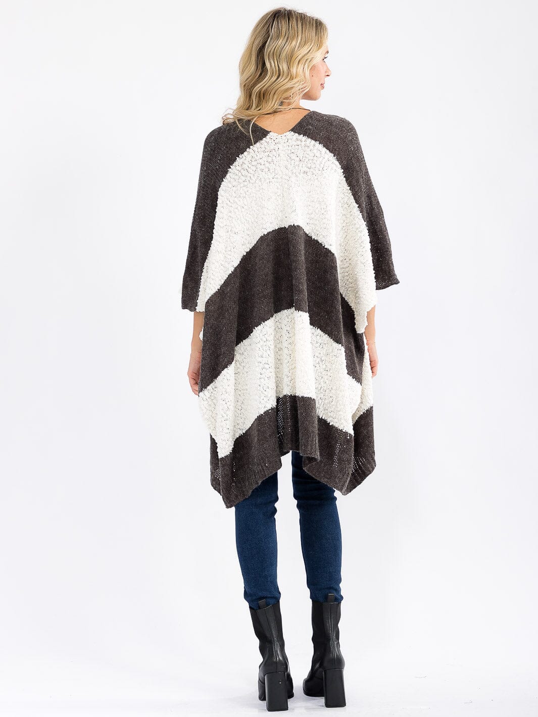 WOMEN'S SHORT SLEEVE OPEN FRONT COLORBLOCK CARDIGAN