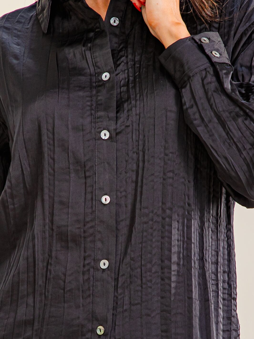 ENTRO WOMEN'S LONG SLEEVE BUTTON UP BLOUSE