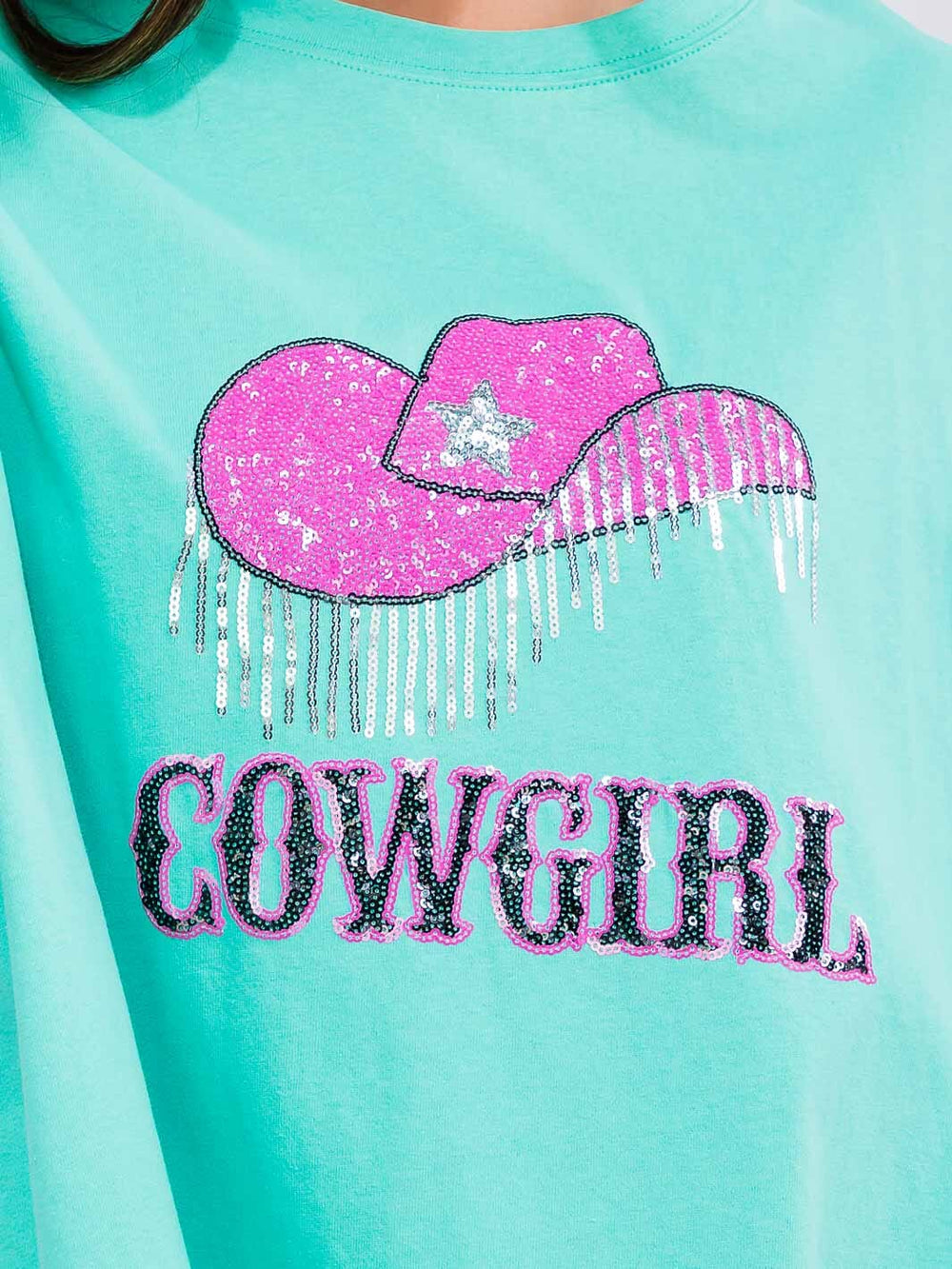 WOMEN'S SHORT SLEEVE LOOSE FIT HIGH-LOW GRAPHIC TOP