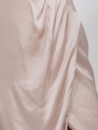 WOMEN'S SLEEVELESS ONE SHOULDER SURPLICE FRONT SLIT MAXI GOWN DRESS