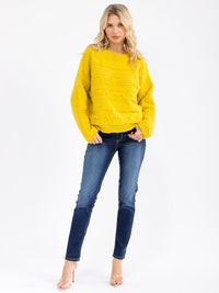 WOMEN'S LONG SLEEVE DETAILED PULLOVER SWEATER