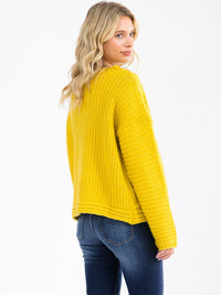 WOMEN'S LONG SLEEVE DETAILED PULLOVER SWEATER