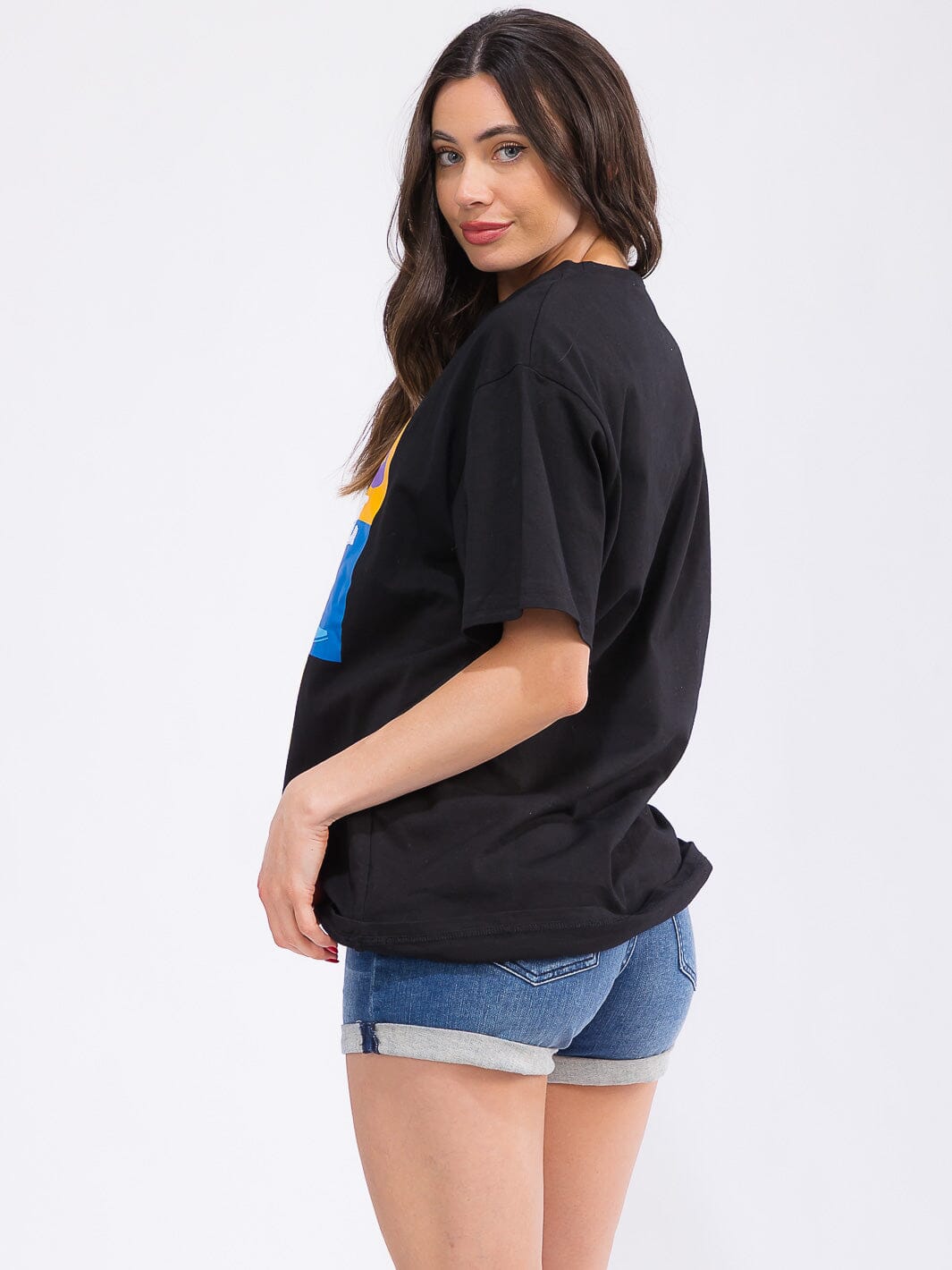 WOMEN'S SHORT SLEEVE LOOSE FIT GRAPHIC TOP