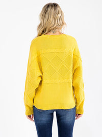 WOMEN'S LONG SLEEVE DETAILED PULLOVER SWEATER