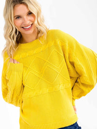 WOMEN'S LONG SLEEVE DETAILED PULLOVER SWEATER