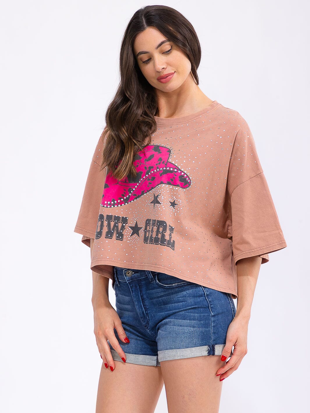 WOMEN'S SHORT SLEEVE LOOSE FIT GRAPHIC TOP