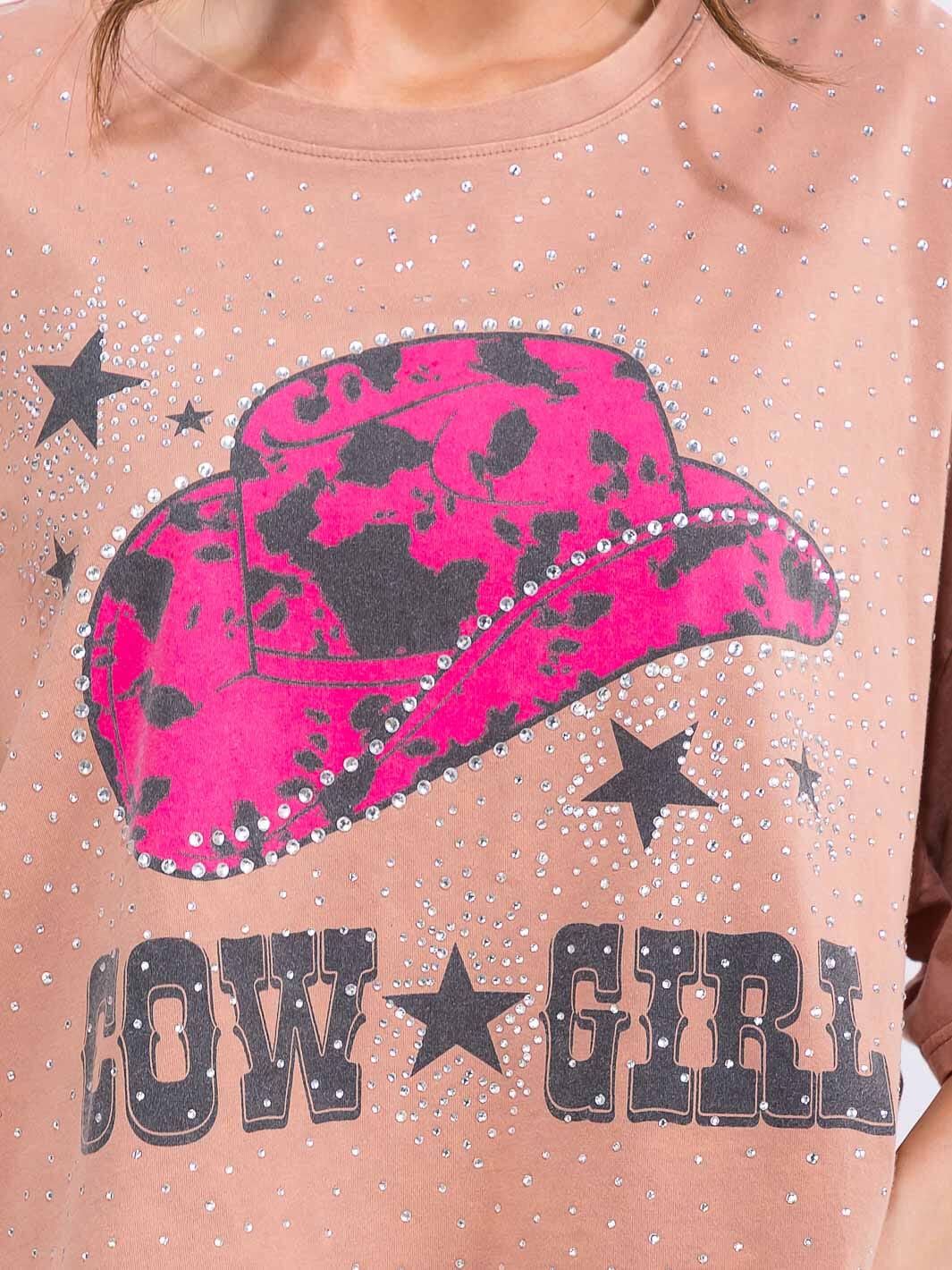 WOMEN'S SHORT SLEEVE LOOSE FIT GRAPHIC TOP