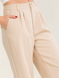 WOMEN'S BUTTON CLOSURE FRONT POCKETS BELL LEG PANTS