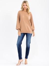WOMEN'S LONG SLEEVE STUDS DETAILED PULLOVER SWEATER