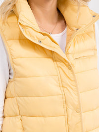 WOMEN'S SLEEVELESS BUTTON UP FRONT POCKETS LIGHTWEIGHT PUFFER VEST