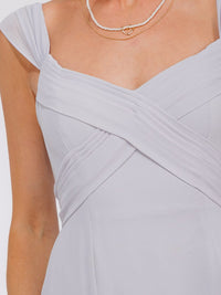 WOMEN'S SLEEVELESS DETAILED FRONT SLIT MAXI GOWN DRESS