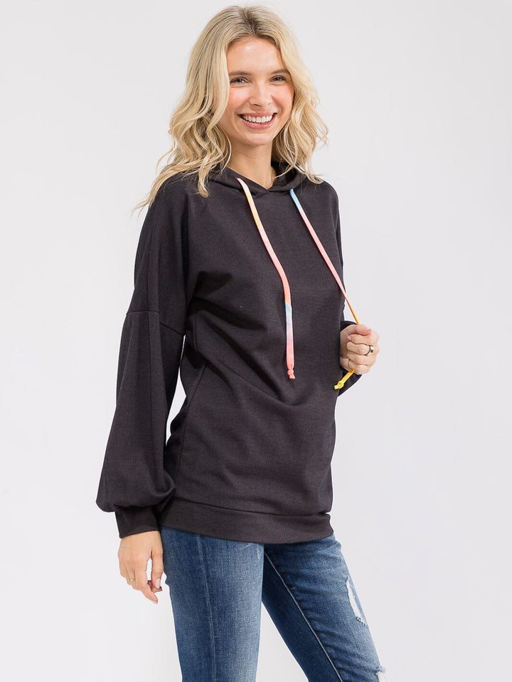 WOMEN'S LONG SLEEVE HOODED PULLOVER SWEATER