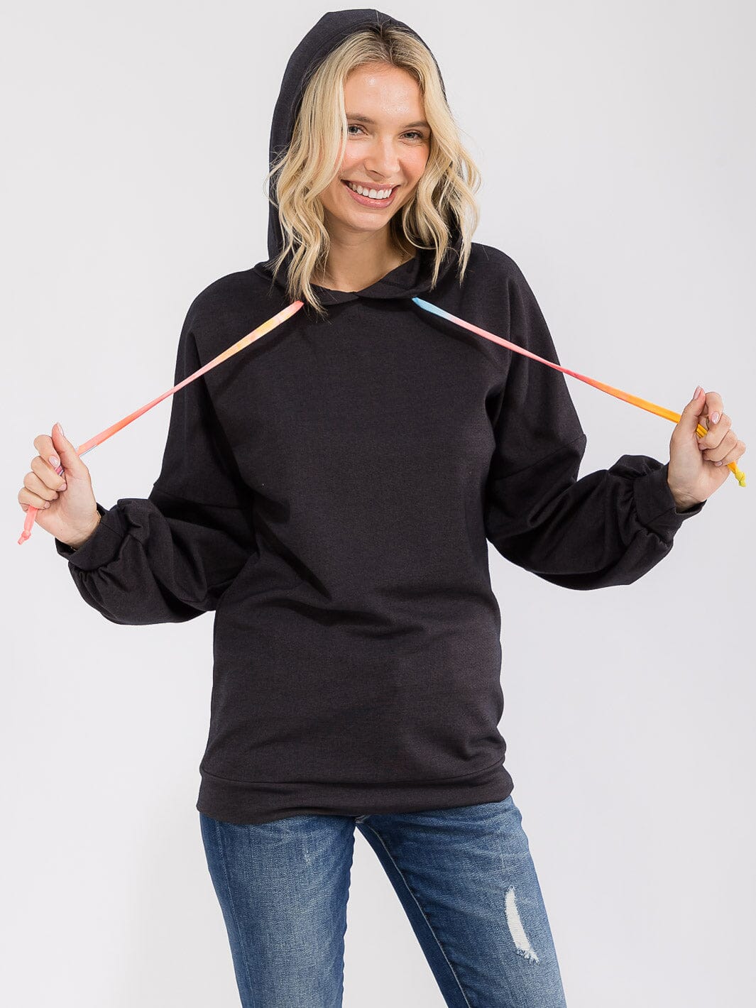 WOMEN'S LONG SLEEVE HOODED PULLOVER SWEATER