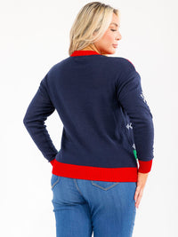 PLUS SIZE LONG SLEEVE CHRISTMAS GRAPHIC PULLOVER SWEATER