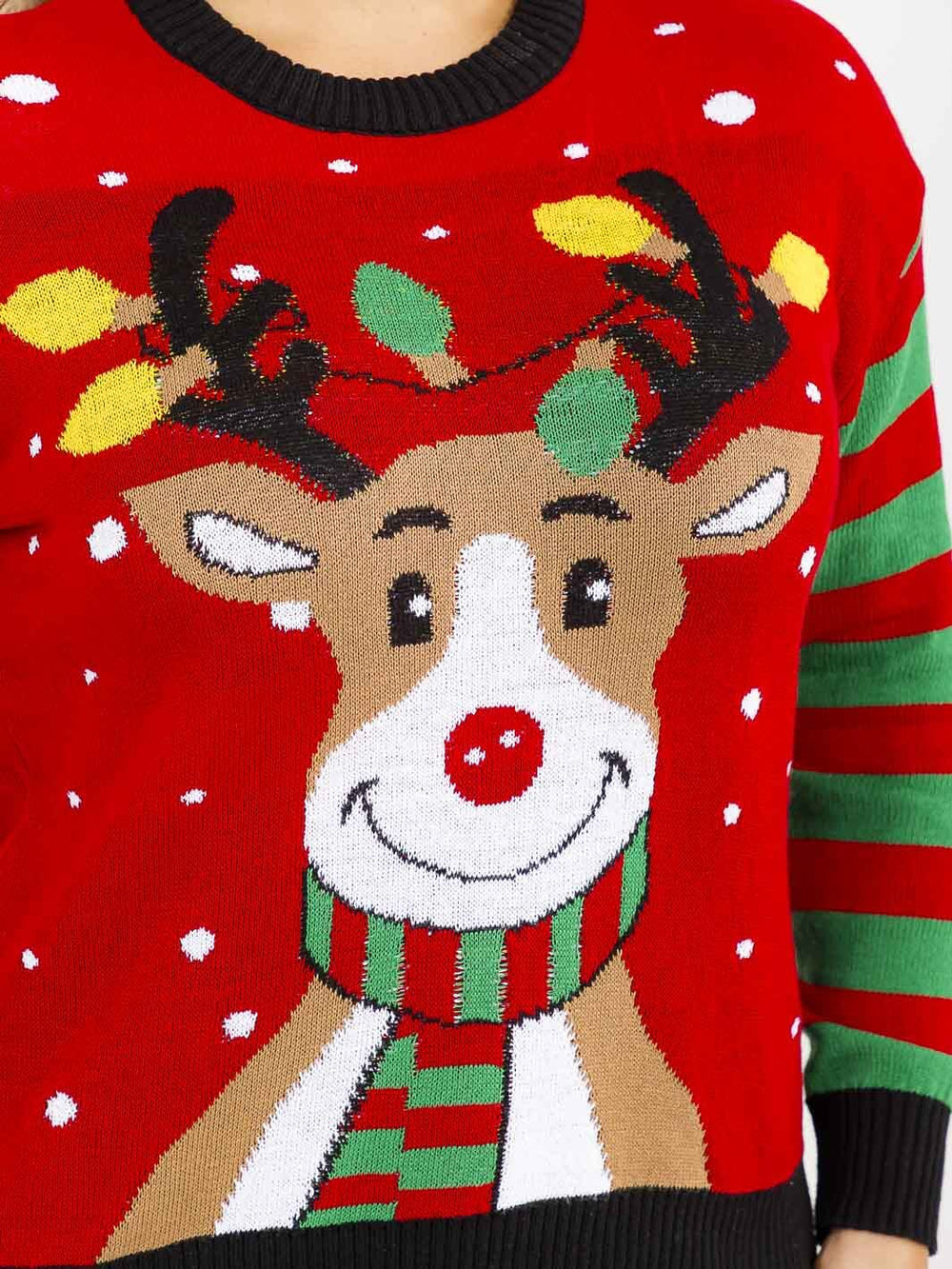 PLUS SIZE LONG SLEEVE CHRISTMAS GRAPHIC PULLOVER SWEATER